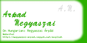 arpad megyaszai business card